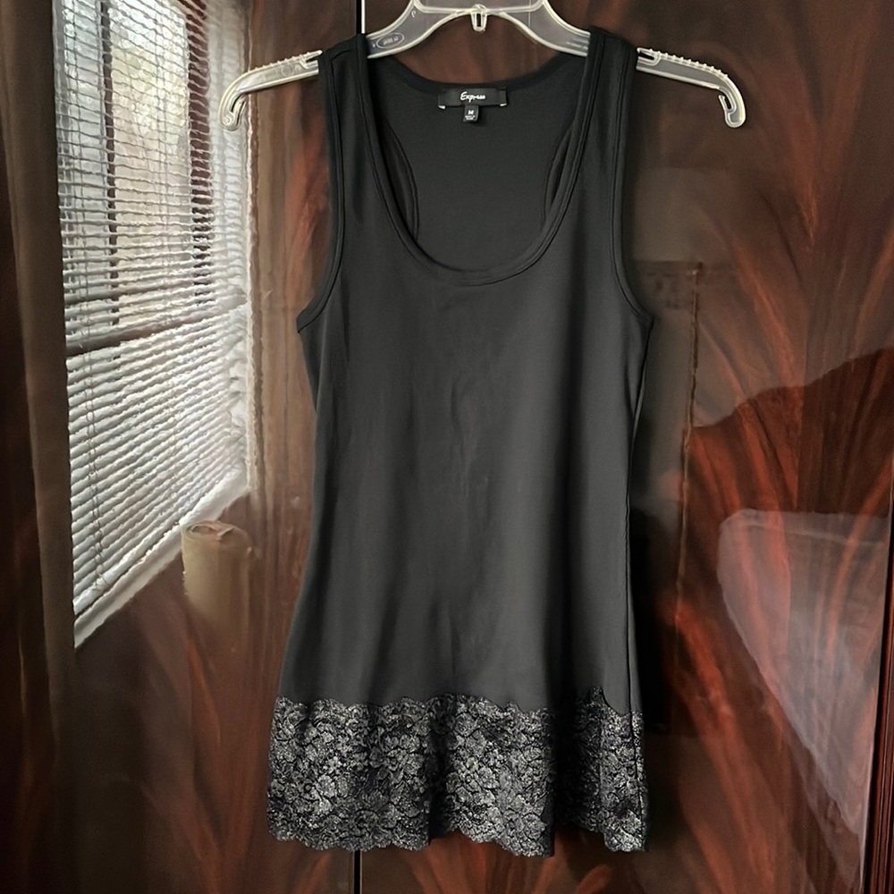 🆕 Express Racerback Tank With Lace Trim